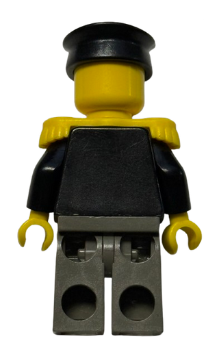 Time Twisters - Black Leather Jacket with Zippered Pockets over Red Shirt, Yellow Epaulettes (Tony Twister / Baron Blomberg), tim001 - LEGO® Time Cruisers & Time Twisters Minifigure