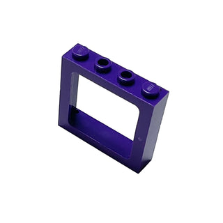 Window 1 x 4 x 3 Train - 2 Hollow Studs and 2 Solid Studs, Part# 6556 Part LEGO® Dark Purple