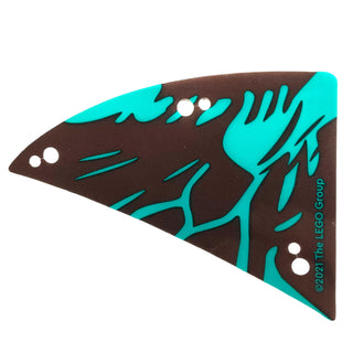 Wing Banshee Ikran Left Tailwing with Dark Turquoise and Dark Brown Skin Pattern, Part# 75572pls01c Part LEGO® Very Good