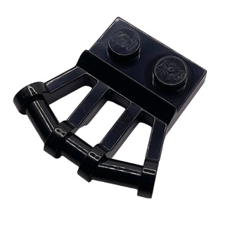 Plate, Modified 1x2 with Angled Bar Handles on Side, Part# 92692 Part LEGO® Black