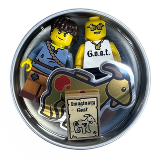 GOAT Custom Printed Minifigure Silver Tin