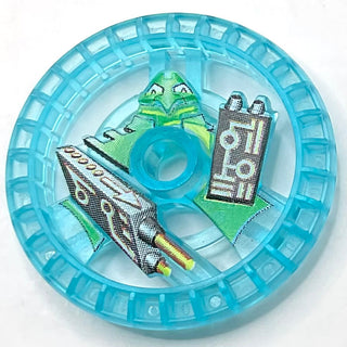 Technic, Disk 5x5 - RoboRider Talisman Wheel, Laser Mold with Robot Pattern, Part# 32360pb01