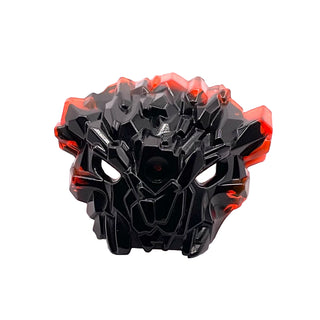 Bionicle Mask of Corruption with Marbled Trans-Neon Orange Pattern, Part# 25531pb01 Part LEGO® Black