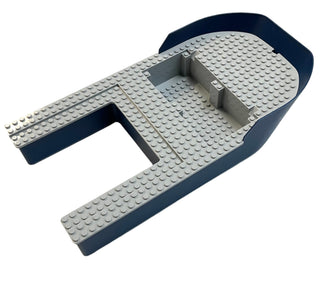 Boat, Hull Giant Bow 40x20x7 with Light Bluish Gray Top (18913/18912), Part# 18913c02 Part LEGO® Dark Blue Very Good