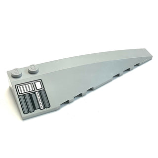 Wedge 10 x 3 Right with Silver Machinery Pattern (Sticker), Part# 50956pb003 Part LEGO® Light Bluish Gray