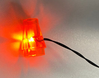 1x1 Flashing LED Light-up Cone, USB Powered, LFCONU Custom Parts United Brick Co® Orange