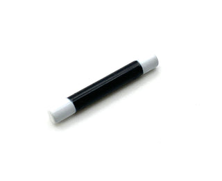 Bar 3L with White Ends Pattern (Magic Wand), Part# 87994pb01 Part LEGO® Black  