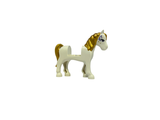 Horse with 2 x 2 Cutout with Lavender Eyes and Face Decoration, Gold Mane and Tail Pattern, 93083c01pb08 Minifigure LEGO®