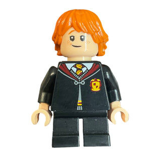 Ron Weasley - Gryffindor Robe Clasped, Sweater, Shirt and Tie, Black Short Legs, hp444 Minifigure LEGO®