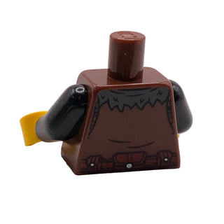Torso Castle Wolfpack with Black and Red Shield, Light Bluish Gray Wolf, Dark Bluish Gray Collar and Dark Red Belt with Pouches Pattern / Black Arms / Yellow Hands, Part# 973pb5568c01 Part LEGO®