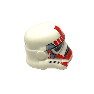 Minifigure, Headgear Helmet SW Stormtrooper, 2 Chin Holes, Red and Sand Blue Pattern (Imperial Shock Trooper), Part# 30408pb12 Part LEGO®