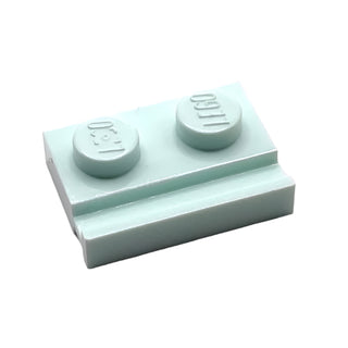 Plate, Modified 1x2 with Door Rail, Part# 32028 Part LEGO® Light Aqua