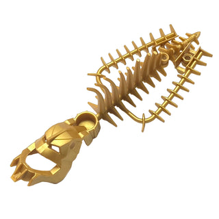 Bionicle Piraka Spine with Mask and Arm Covers (Thok) - Flexible Rubber, Part# 53570 Part LEGO® Pearl Gold Very Good