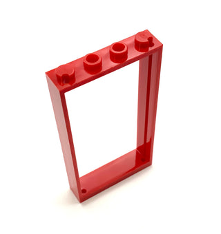 Door Frame 1x4x6 with Two Holes on Top and Bottom, Part# 60596 Part LEGO® Red  