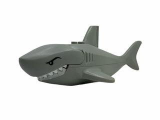 Shark Large with Gills with White Mouth and Stomach and Black Eyes with Eyelids Pattern, 62605pb04c01 Minifigure LEGO®