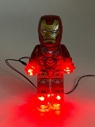 Iron Man Minifigure LED Lights, USB & DIY System, LIMU Custom Parts United Brick Co® Red