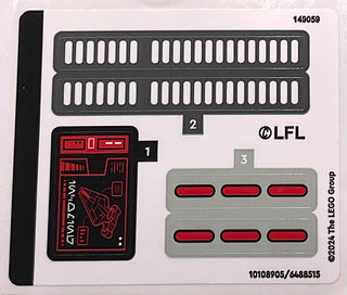 Sticker Sheet for Set Paz Vizsla and Moff Gideon Battle, 75386-1 - (10108905/6488515), Part# 75386stk01 Part LEGO® Complete