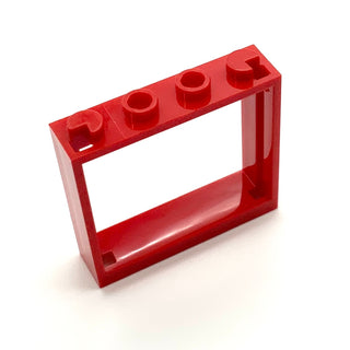 Window 1x4x3 - No Shutter Tabs, Part# 60594 Part LEGO® Red  