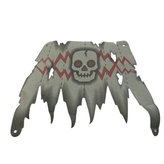 Cloth Sail 30 x 20 with Red Jagged Lines and Skull Pattern, Tatters and Holes, Part# sailbb40 Part LEGO® Dark Bluish Gray Very Good