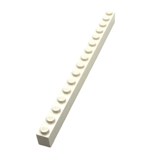 Brick 1x16, Part# 2465 Part LEGO® White