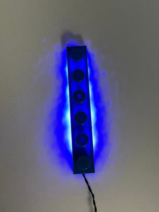 1x6 LED Light-up Plate, USB, LB1x6 Custom Parts United Brick Co® Blue