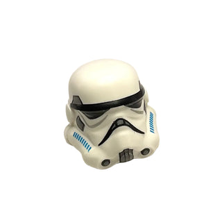 Minifigure, Headgear Helmet SW Stormtrooper, 2 Chin Holes, Dark Azure and Dark Bluish Gray Pattern (Rebels Cartoon Style), Part# 30408pb09 Part LEGO® White Very Good