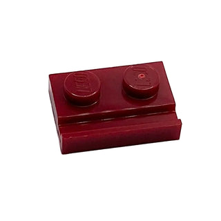 Plate, Modified 1x2 with Door Rail, Part# 32028 Part LEGO® Dark Red