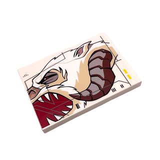 Slope 10 6x8 with Wampa Face Profile Pattern Model Left Side (Sticker from Set 10195), Part# 4515pb039L Part LEGO® White Very Good