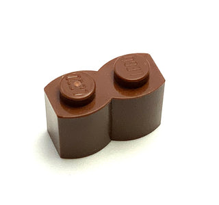Brick, Modified 1x2 with Log Profile, Part# 30136 Part LEGO® Reddish Brown  