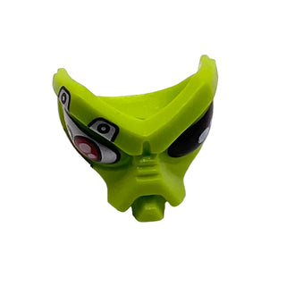 Face, Alien with Black Eye and Silver and Red Mechanical Eye Pattern, Part# 95201pb02 Part LEGO® Lime Sealed in Bag