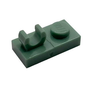 Plate, Modified 1x2 with Open O Clip on Top, Part# 44861 Part LEGO® Sand Green