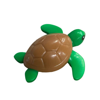 Sea Turtle, Baby with Black Eyes and Medium Nougat Shell Pattern, 67040pb01 LEGO® Animals LEGO®
