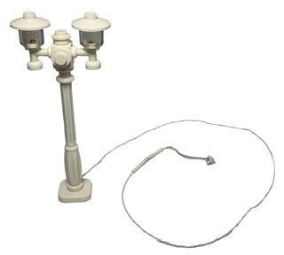 Light-Up White Double Lamp Post, DIY System, ACCDH Light up kit United Brick Co®