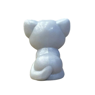 Cat, Mini Doll Style, Sitting with Black Eyes, White Fur and Blue Holiday Socks/Mittens Pattern, 69902pb09 - LEGO® Animal