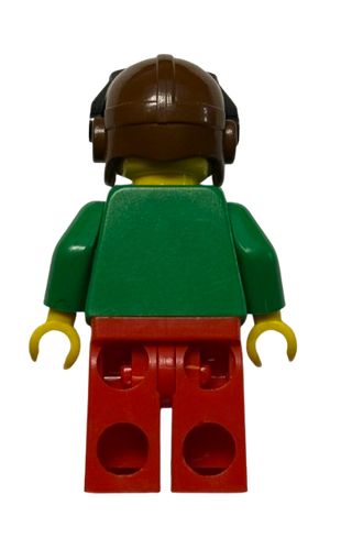 Pippin Reed / Miss Gail Storm - Green Open Shirt, Red Legs, Brown Aviator Cap, Black Goggles, adv018 - LEGO® Adventurers Minifigure