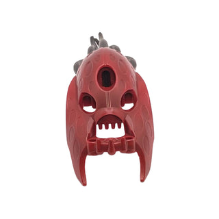 Bionicle Head, Barraki Kalmah with Marbled Black Pattern, Part# 57549pb01 Part LEGO® Dark Red Very Good
