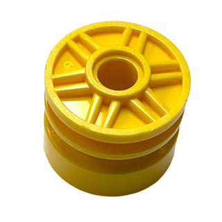 Wheel 18mm D. x 14mm with Pin Hole, Fake Bolts, and Shallow Spokes, Part# 55981 Part LEGO® Yellow  