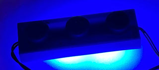 1x3 LED Light Up Plate, DIY System, Reconnectable, LB1x3-LA Custom Parts United Brick Co® Blue/Blue