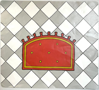 Plastic Playmat with Room Interior with Dirt Road / Tile Floor with Rug Pattern, Part# multipls14