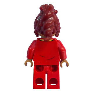 Soccer Player, Female, Red Uniform, Medium Nougat Skin, Dark Red Ponytail, idea141 - LEGO® Ideas Minifigure Minifigure LEGO®