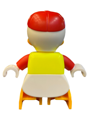 Duplo Figure Lego Ville, Huey Duck, Neon Yellow Life Jacket, Red Arms and Cap Minifigure LEGO®