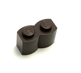 Brick, Modified 1x2 with Log Profile, Part# 30136 Part LEGO® Dark Brown  