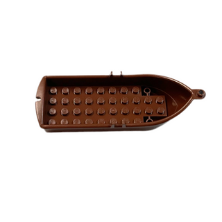 Boat, 14x5x2 with Oarlocks and 2 Hollow Inside Studs, Part# 2551 Part LEGO® Reddish Brown  