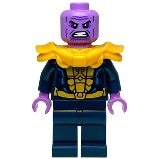 Thanos - Minifigure, Dark Blue and Gold Outfit, Dark Blue Arms, Medium Lavender Hands, Shoulder Armor, sh1044 LEGO® Marvel Minifigure Minifigure LEGO®