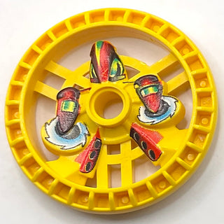 Technic, Disk 5x5 - RoboRider Talisman Wheel, Twin Saw Mold with Robot Pattern, Part# 32350pb01