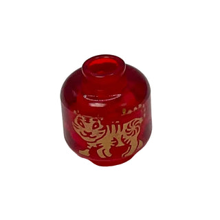 LEGO® Minifigure, Head without Face with Gold Tiger Pattern on Both Sides, Part# 3626pb3353