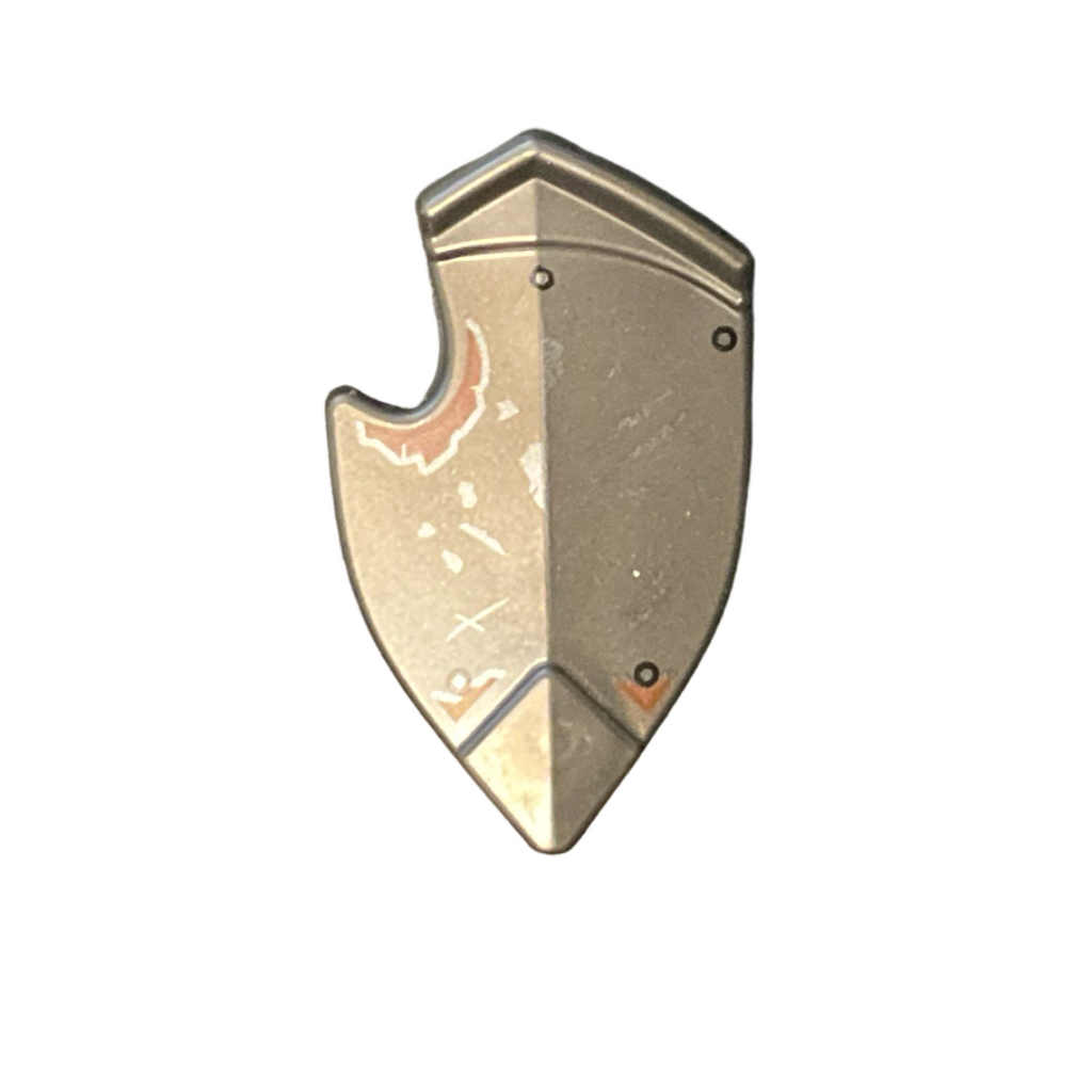 Shield Broad Pointed Bottom and Cutout Corner with Dark Silver Scratch ...