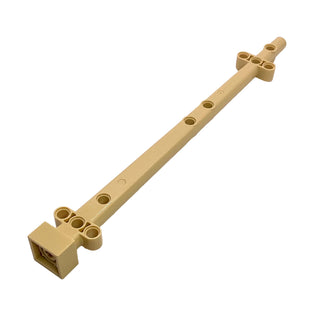 Tan plastic mast with square cross-section, connector studs along length, and attachment points at both ends.