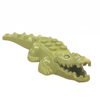 Alligator/Crocodile with Yellow Eyes and Red Technic Pin, 18904c06pb01 - LEGO® Animal Minifigure LEGO®