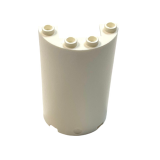 Cylinder Half 2x4x5 with 1x2 Cutout, Part# 85941 Part LEGO® White